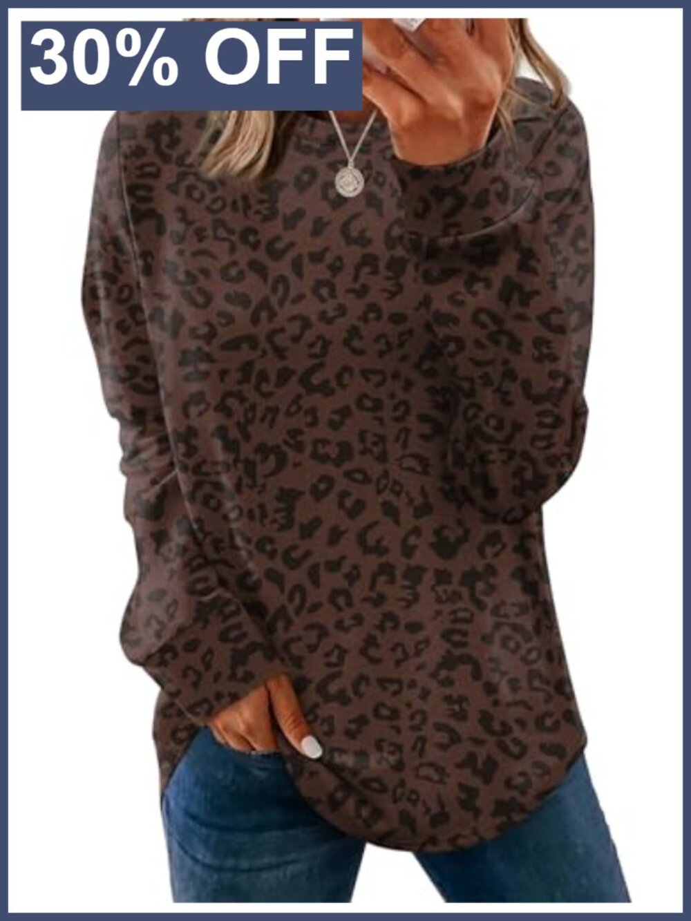 WIHOLL Women's Crewneck Sweatshirt Long Sleeve Curved Hem Lightweight Pullover